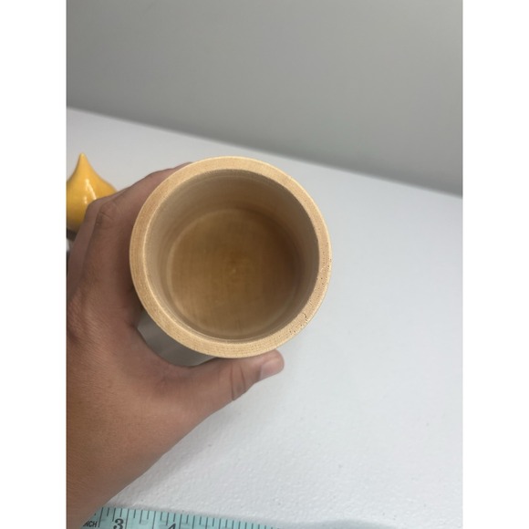 Vtg Russian Treasure Box Canister Jar Hand Carved Wooden Lidded Made In USSR - Picture 11 of 15